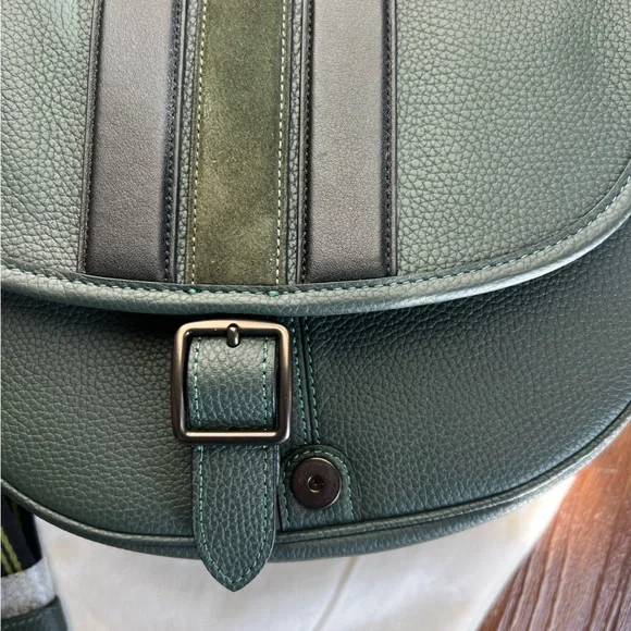 Coach Hitch Crossbody With Varsity Stripe Green - Picture 9 of 11